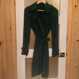 Silk trench dress J crew, Forest green